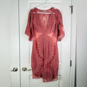 Boutique Pink Lace Kimono
